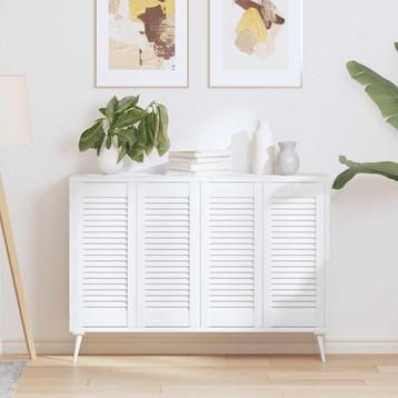 vidaXL Kastdeuren louvre design 4 st 69x29,5 cm wit, Doe-het-zelf en Bouw, Verzenden, Nieuw