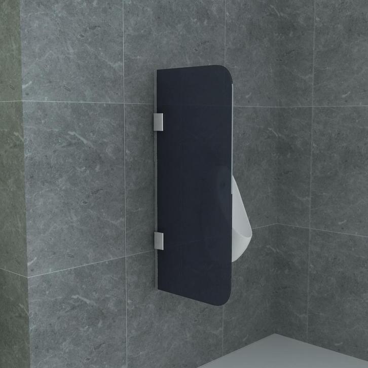 Urinoirscherm Schaamschot BWS Perry 40x90 cm Rookglas Zwart, Doe-het-zelf en Bouw, Sanitair, Overige typen, Nieuw, Ophalen of Verzenden