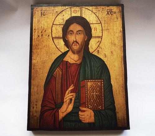Icône de Jésus-Christ - Omnipotent, Pantocrator - Bois, Antiquités & Art, Antiquités | Livres & Manuscrits