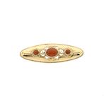 Antiek gouden broche met bloedkoraal (vintage sieraden), Handtassen en Accessoires, Broches, Gebruikt, Overige kleuren, Ophalen of Verzenden
