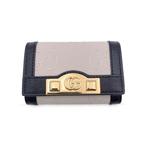 Gucci - White Black Monogram Leather Wonka 6 Key Case Holder