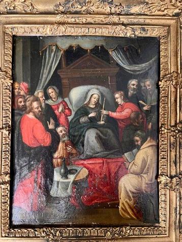 Ecole flamande XVIIème - La dormition de la Vierge