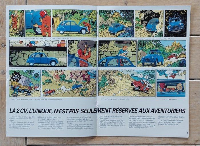 Tintin - 1 reclamefolder voor de Citroën 2CV - 1985, Boeken, Stripverhalen