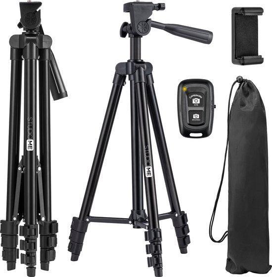 2dekans | Studio ME Telefoon Statief - 128 cm - Tripod, Audio, Tv en Foto, Fotografie | Statieven en Balhoofden, Ophalen of Verzenden