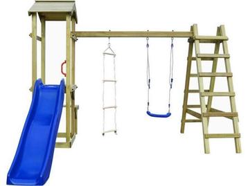 Veiling - VidaXL speeltoren met schommelaanbouw 300x228x218c, Kinderen en Baby's, Speelgoed | Buiten | Speeltoestellen, Nieuw