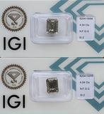 2 pcs Diamant  (Natuurlijk gekleurd)  - 8.08 ct - Smaragd -, Handtassen en Accessoires, Edelstenen, Nieuw