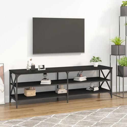 vidaXL Tv-meubel 160x40x50 cm bewerkt hout zwart, Huis en Inrichting, Kasten |Televisiemeubels, Nieuw, Verzenden