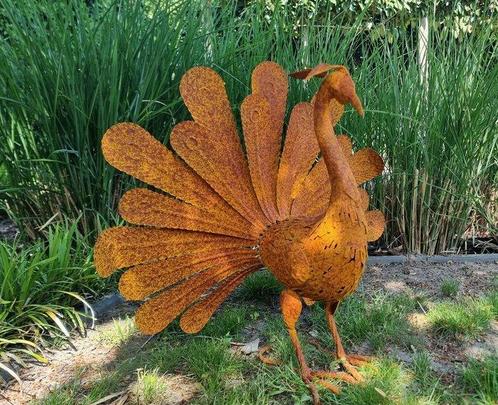 Beeldje - Rusty Peacock - IJzer, Metaal, Antiek en Kunst, Curiosa en Brocante
