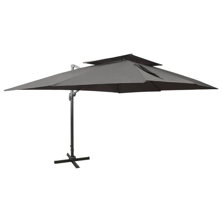 Dubbel dak Parasol 400cm | Tweede Kansje | OP = OP, Tuin en Terras, Parasols, 3 tot 4 meter, Kantelbaar, Nieuw, Zweefparasol, Verzenden