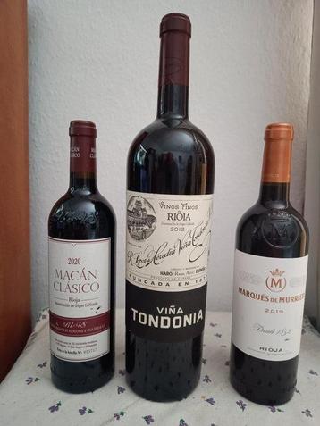 2012 Viña Tondonia, 2020 Macan clasico, 2019 Marques de