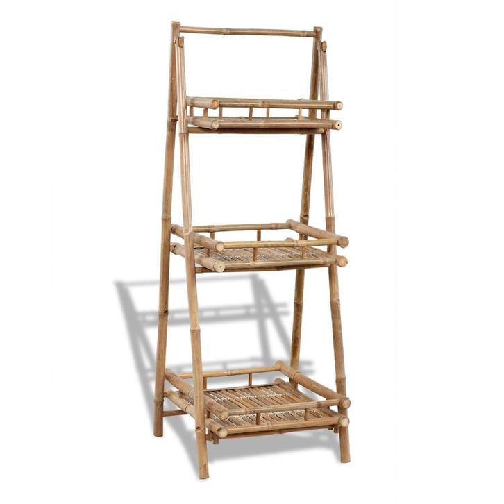 vidaXL Plantenrek 3-laags inklapbaar bamboe, Tuin en Terras, Bloembakken en Plantenbakken, Nieuw, Verzenden