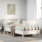 vidaXL Bed met boekenkast zonder matras grenenhout wit, Huis en Inrichting, Verzenden, Nieuw