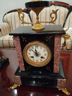 Pendule de cheminée - - Rosso Francia et marbre noir -, Antiquités & Art