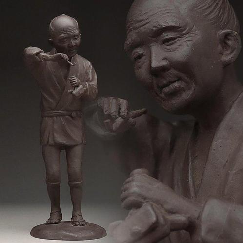 Figure fumant une pipe Un portrait très détaillé - Bronze, Antiek en Kunst, Antiek | Overige Antiek