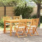 vidaXL Vouwstoel 4 pcs Wit 49 x 57,5 x 92cm Massief, Tuin en Terras, Verzenden, Nieuw