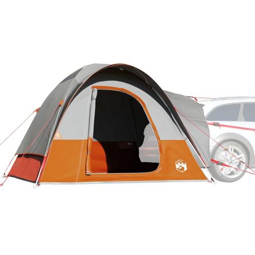 vidaXL Tente de voiture 4 personnes gris et orange, Caravanes & Camping, Tentes, Neuf, Envoi