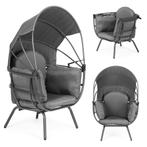 Loungestoel Tuin Staal | 150kg | Retour Deal 40%, Huis en Inrichting, Fauteuils, Verzenden, Nieuw, Metaal
