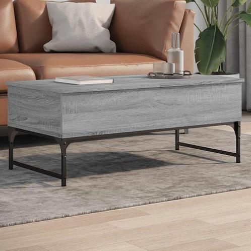vidaXL Salontafel 100x50x40 cm bewerkt hout en metaal grijs, Huis en Inrichting, Tafels | Salontafels, Nieuw, Verzenden
