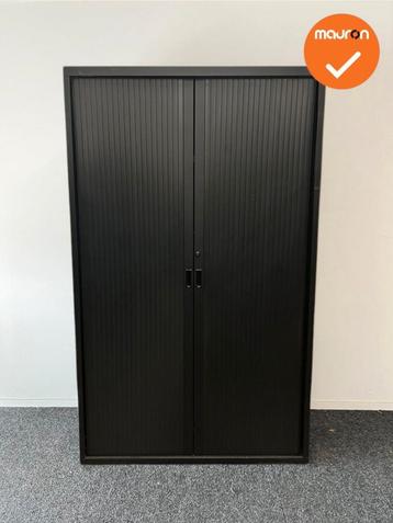 Roldeurkast - BASIC - 195x120x45cm - zwart met zwarte kunsto, Werkplek, Ophalen of Verzenden, Gebruikt, Kast