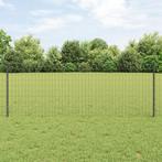 vidaXL Euro Hek met 5 U-Palen Grijs 0.8x10 m Staal, Tuin en Terras, Verzenden, Nieuw