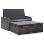 vidaXL 2-delige Loungeset met kussens poly rattan grijs, Verzenden, Nieuw, Loungeset