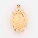 Hanger - 18 karaat Geel goud - Parel - Turkoois