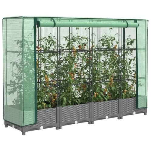 vidaXL Plantenbak verhoogd met kashoes 160x40x123 cm, Tuin en Terras, Bloempotten, Nieuw, Verzenden