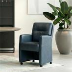 Set van 6 Leren eetkamerstoelen Sharp - Granada Blue, Huis en Inrichting, Stoelen, Ophalen of Verzenden, Nieuw, Leer