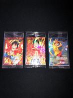 Bandai - 3 Verzegelde kaart - One Piece - Monkey D. Luffy, Hobby en Vrije tijd, Verzamelkaartspellen | Overige, Nieuw