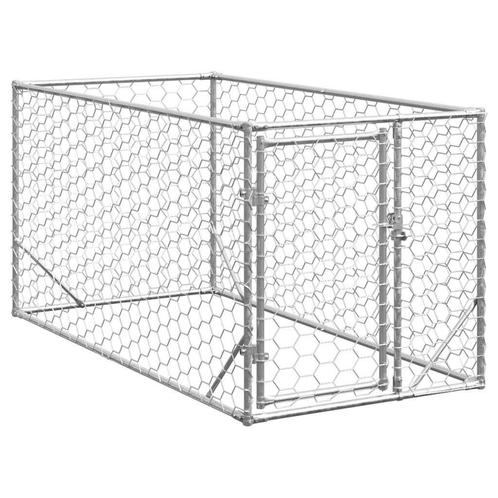 vidaXL Hondenkennel voor buiten met deur 2x1x1 m, Dieren en Toebehoren, Hondenhokken, Nieuw, Verzenden