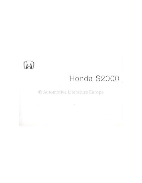 2002 HONDA S2000 INSTRUCTIEBOEKJE ENGELS, Auto diversen, Handleidingen en Instructieboekjes, Ophalen of Verzenden