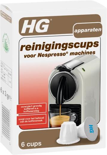 HG reinigingscups voor Nespresso machines beschikbaar voor biedingen