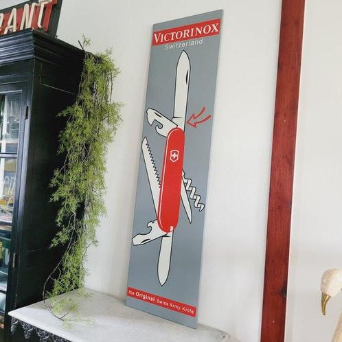 XXL Reclamebord, Victorinox, Zwitsers Zakmes, 1970 -, Antiek en Kunst, Antiek | Wandborden en Tegels