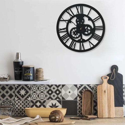 vidaXL Wandklok 30 cm acryl zwart, Huis en Inrichting, Woonaccessoires | Klokken, Nieuw, Verzenden