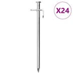vidaXL Tentharingen 24 st 8 mm 19,5 cm gegalvaniseerd staal, Verzenden, Nieuw