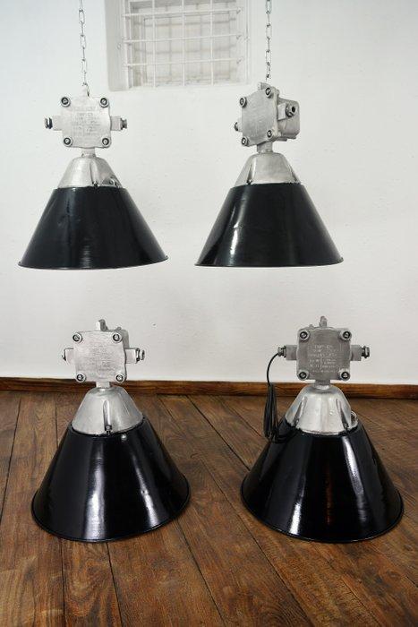 Plafondlamp - Aluminium, Glas, Staal - Set van vier, Antiek en Kunst, Antiek | Verlichting