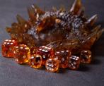 Baltisch amber slapende draak kristallen dobbelsteenhouder -
