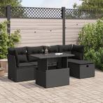 vidaXL Salon de jardin 6 pcs avec coussins noir résine, Jardin & Terrasse, Ensembles de jardin, Verzenden, Neuf, Salons de jardin