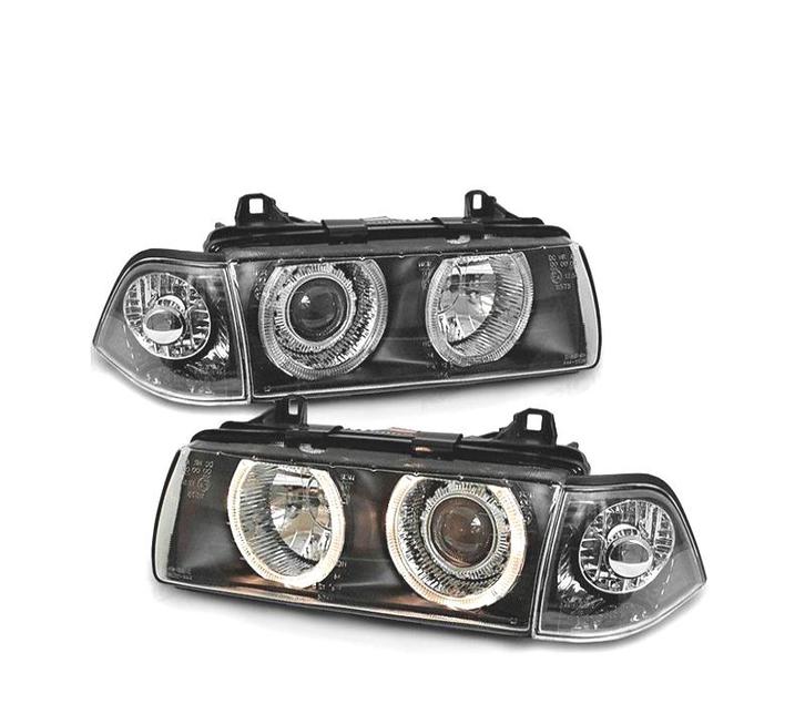 PHARES BMW E36 90-99 ANGEL EYES FOND NOIR, Auto-onderdelen, Verlichting, Verzenden