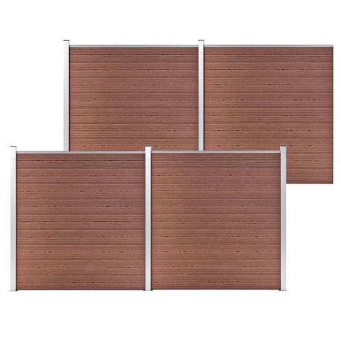 vidaXL Schutting 699x186 cm HKC bruin, Tuin en Terras, Tuinhekken en Hekwerk, Nieuw, Verzenden