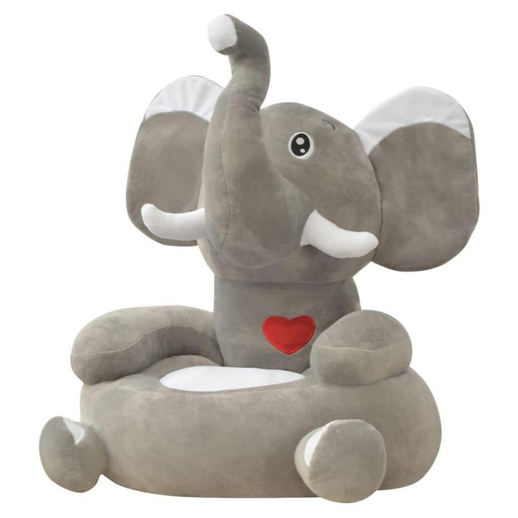 vidaXL Kinderstoel olifant pluche grijs, Kinderen en Baby's, Kinderstoelen, Nieuw, Verzenden
