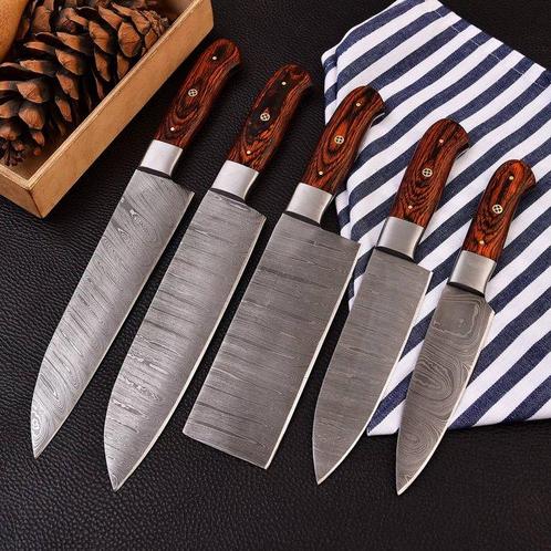 Keukenmes - Chefs knife - Pakka hout en handgemaakt, Antiquités & Art, Antiquités | Ustensiles de cuisine