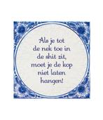 Delfts Blauw Tegel Tot De Nek 14,5cm, Huis en Inrichting, Woonaccessoires | Schilderijen, Tekeningen en Foto's, Nieuw, Verzenden