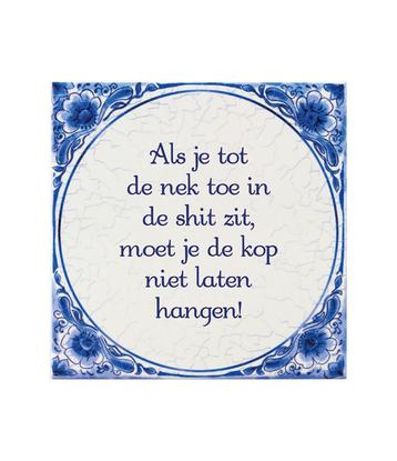 Delfts Blauw Tegel Tot De Nek 14,5cm, Verzenden