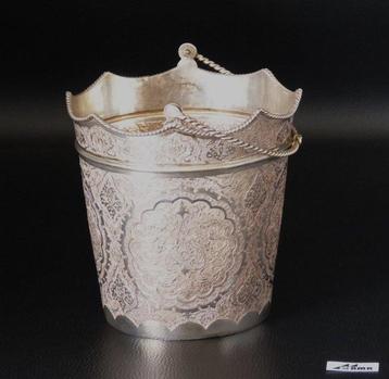 Qajar theelichamen / plantenpot, zilver-.900 - Zilver -