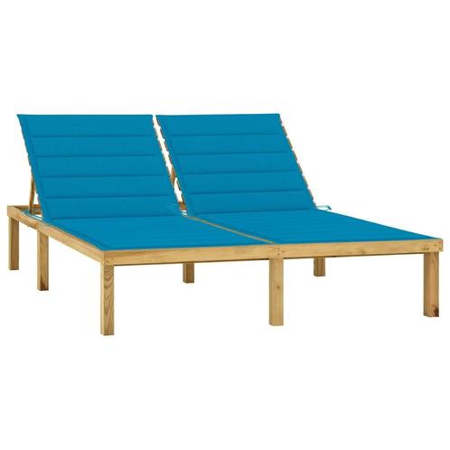 vidaXL Ligbed tweepersoons met kussens geïmpregneerd, Tuin en Terras, Ligbedden, Nieuw, Verzenden