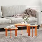 vidaXL Salontafel 3 pcs Wasbruin 47.5 x 47.5 x 27 cm, Verzenden, Nieuw