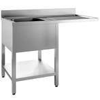 Spoeltafel | PRIME | RVS | 1 Spoelbak (Links) + Afdruipvlak, Zakelijke goederen, Horeca | Keukenapparatuur, Verzenden, Nieuw in verpakking