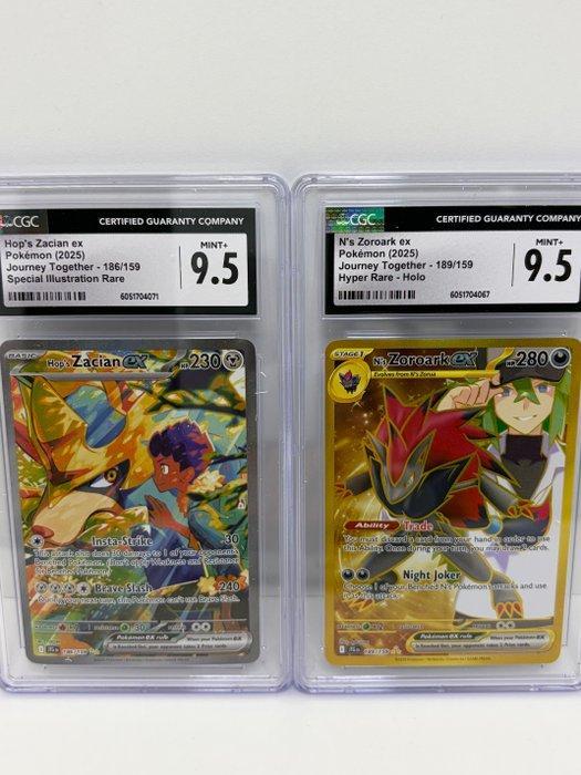 Pokémon - 2 Graded card - Hops Zacian ex, Ns Zoroark ex, Hobby en Vrije tijd, Verzamelkaartspellen | Pokémon
