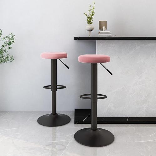 vidaXL Tabourets de bar lot de 2 rose velours, Maison & Meubles, Tabourets de bar, Neuf, Envoi